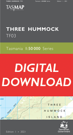 Digital Three Hummock 1:50000 Topographic Map