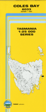 Coles Bay 1:25000 Topographic/Cadastral Map  <br> <font color=red> PRINT ON DEMAND ONLY