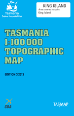 King Island1:100000 Topographic Map  <br> <font color=red> PRINT ON DEMAND ONLY