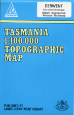 Derwent 1:100000 Topographic Map  <br> <font color=red> PRINT ON DEMAND ONLY