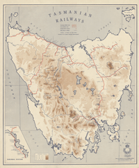 Tasmanian Railways 1950 - Historical Map